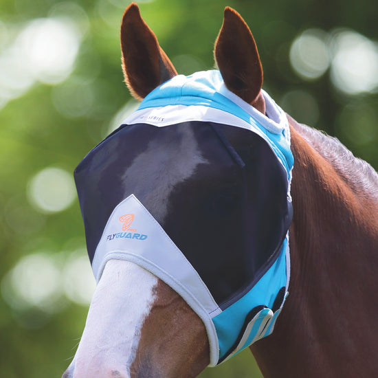 FlyGuard Pro Fine Mesh Fly Mask with Ear Holes Teal