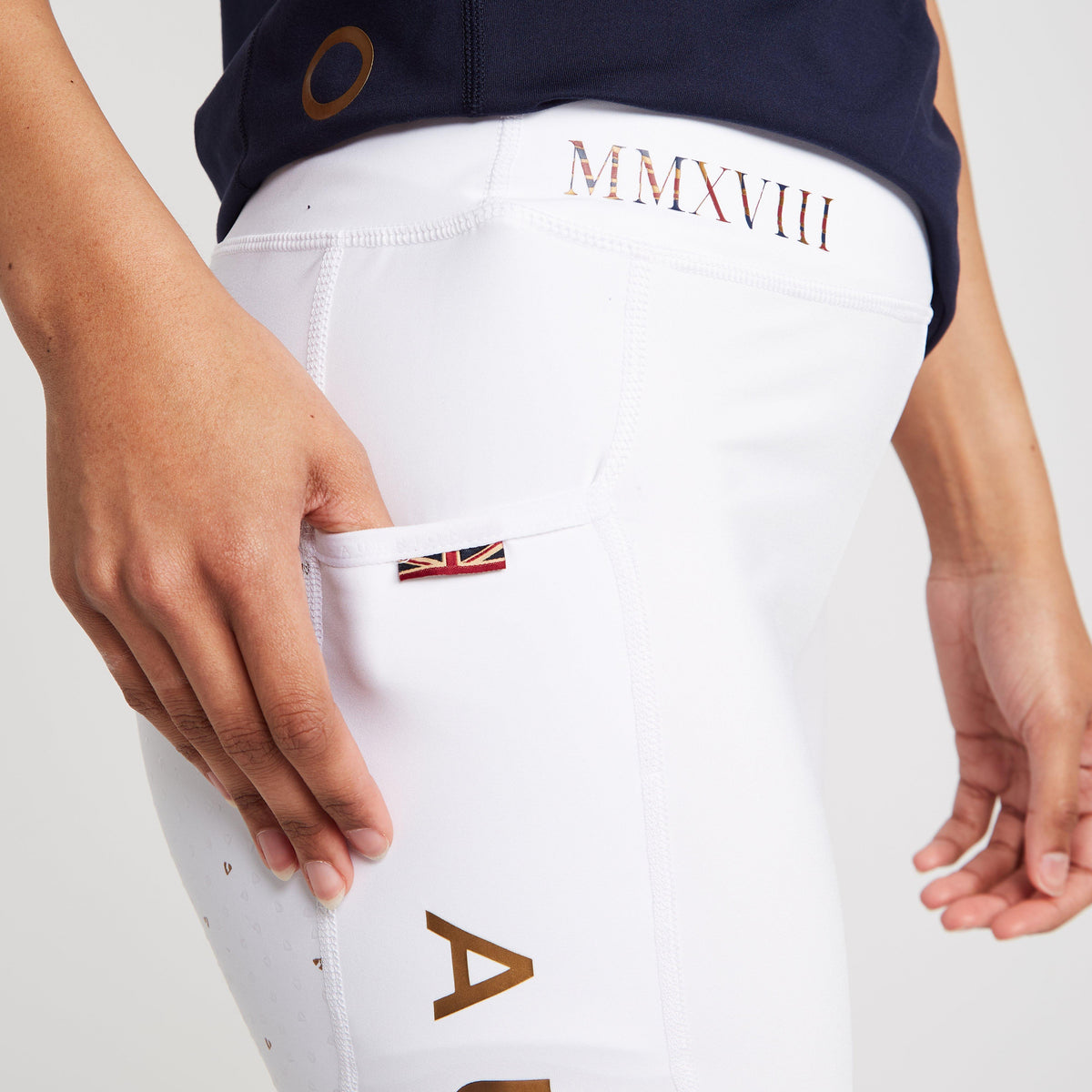 Womens Team Riding Tights White