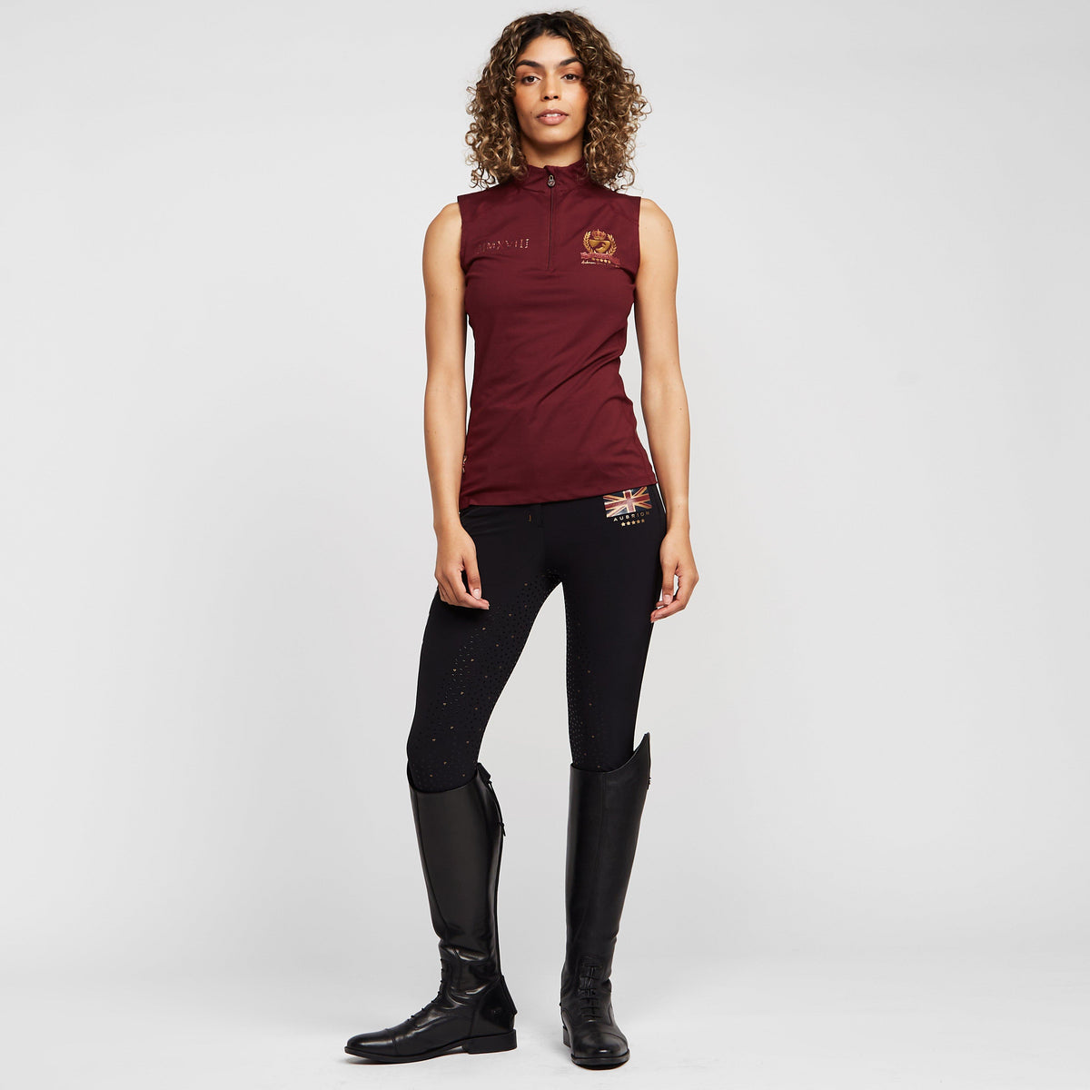 Womens Team Sleeveless Base Layer Burgundy