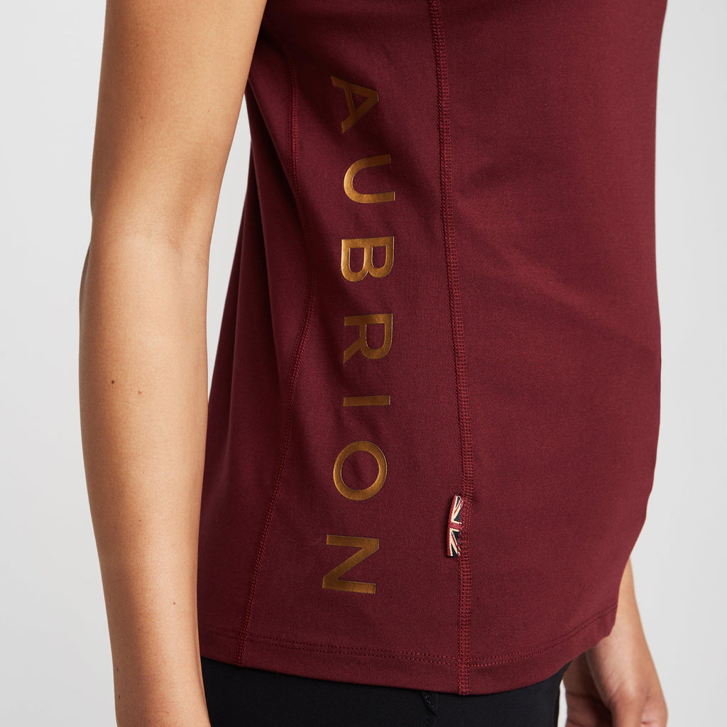 Womens Team Sleeveless Base Layer Burgundy