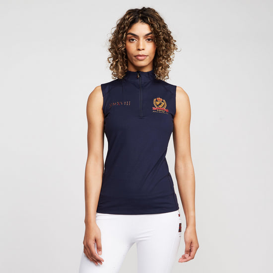 Womens Team Sleeveless Base Layer Navy