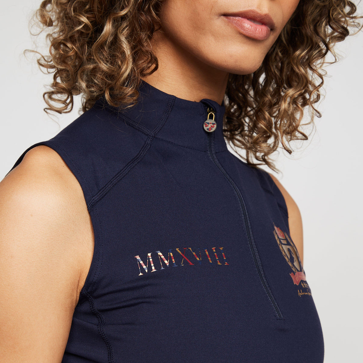 Womens Team Sleeveless Base Layer Navy