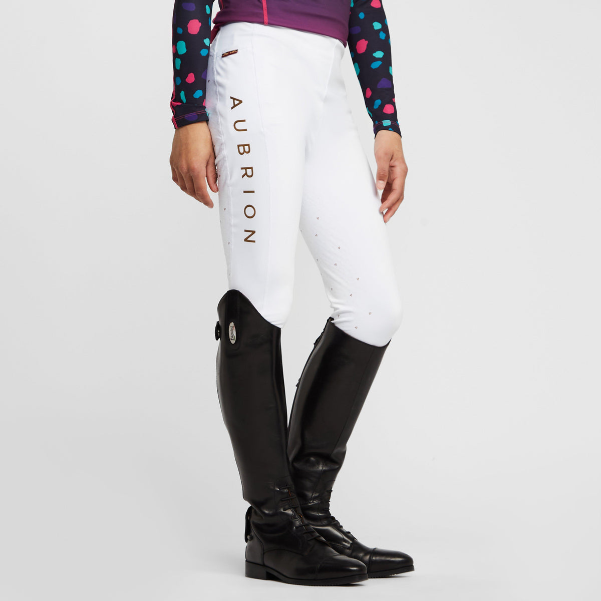 Childs Team Riding Tights White