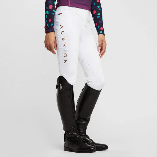 Childs Team Riding Tights White