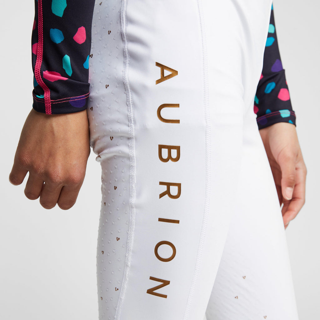 Childs Team Riding Tights White