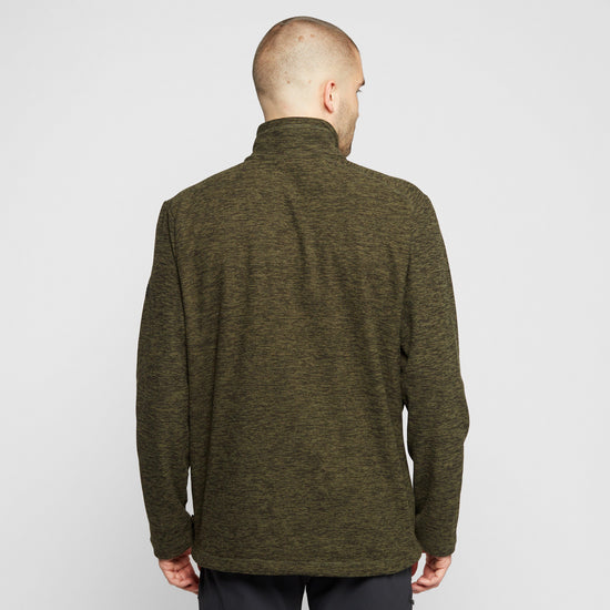 Mens Eildon Full Zip Fleece Dark Khaki Black Marl