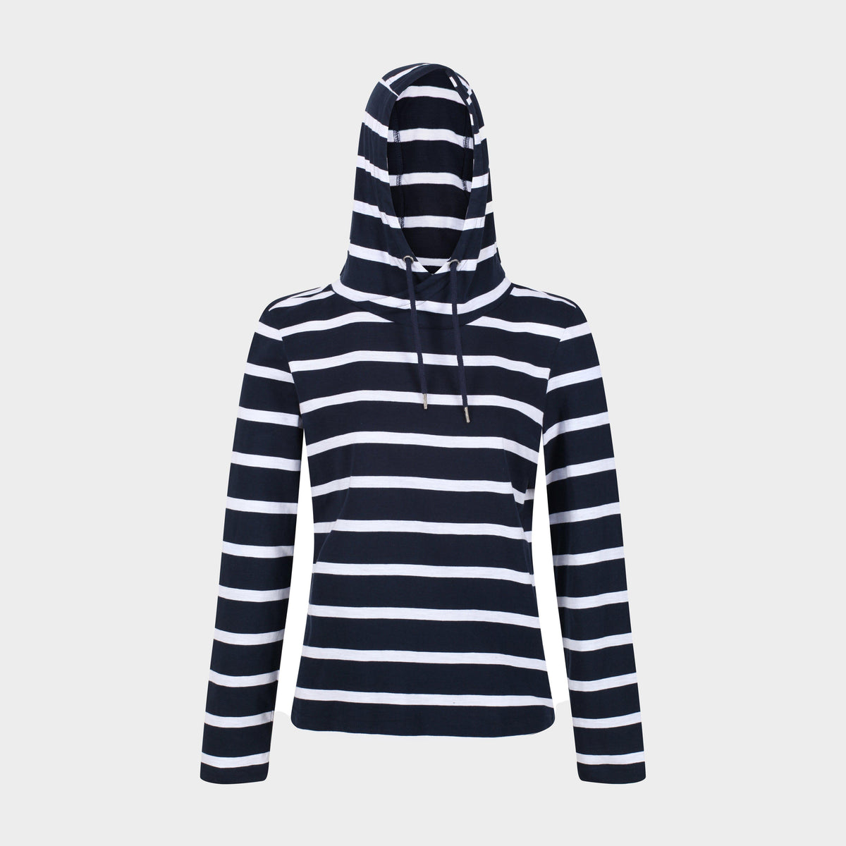 Womens Maleys Hoody Navy White Stripe