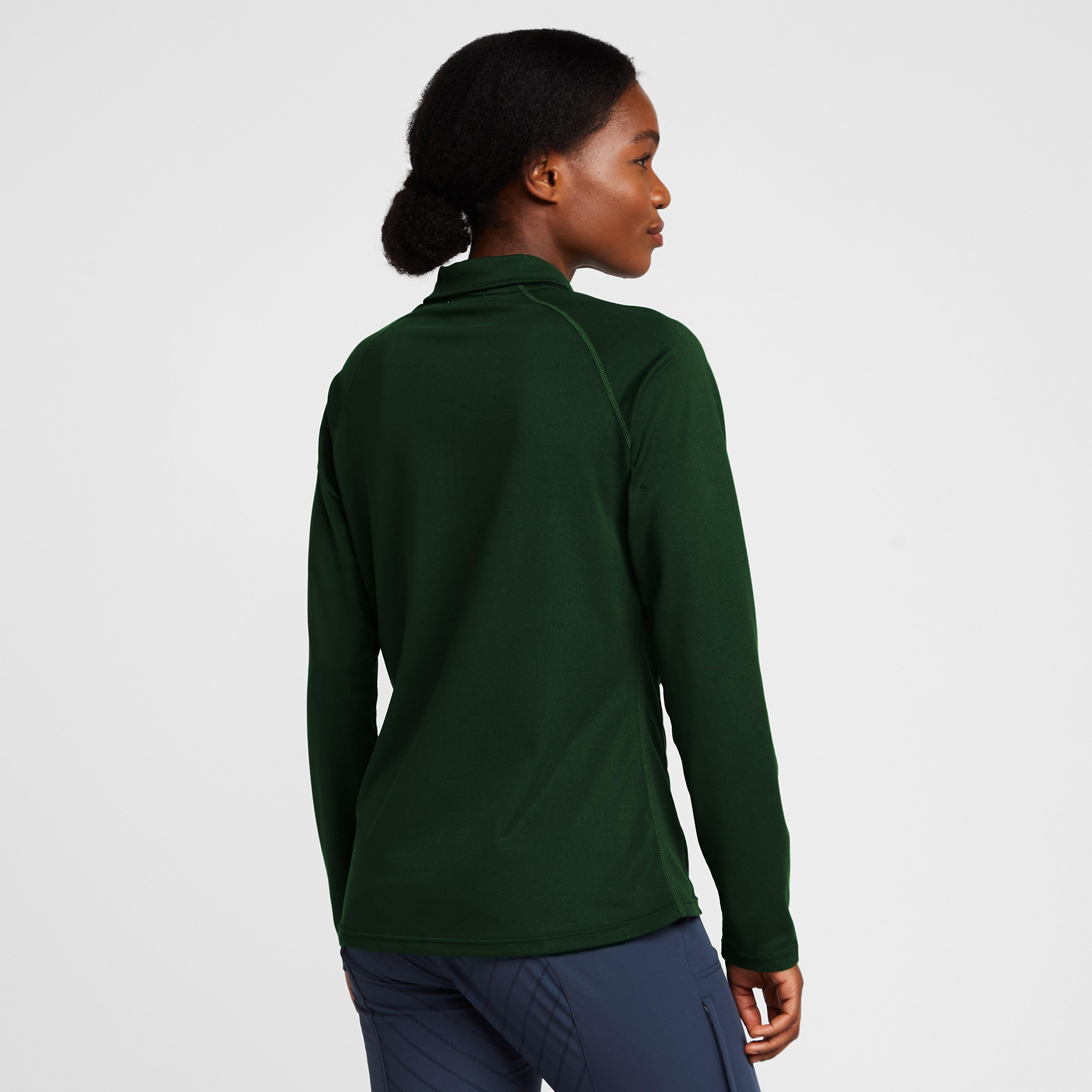 Womens Tiana Pique Long Sleeve Polo Shirt Mountain View Green