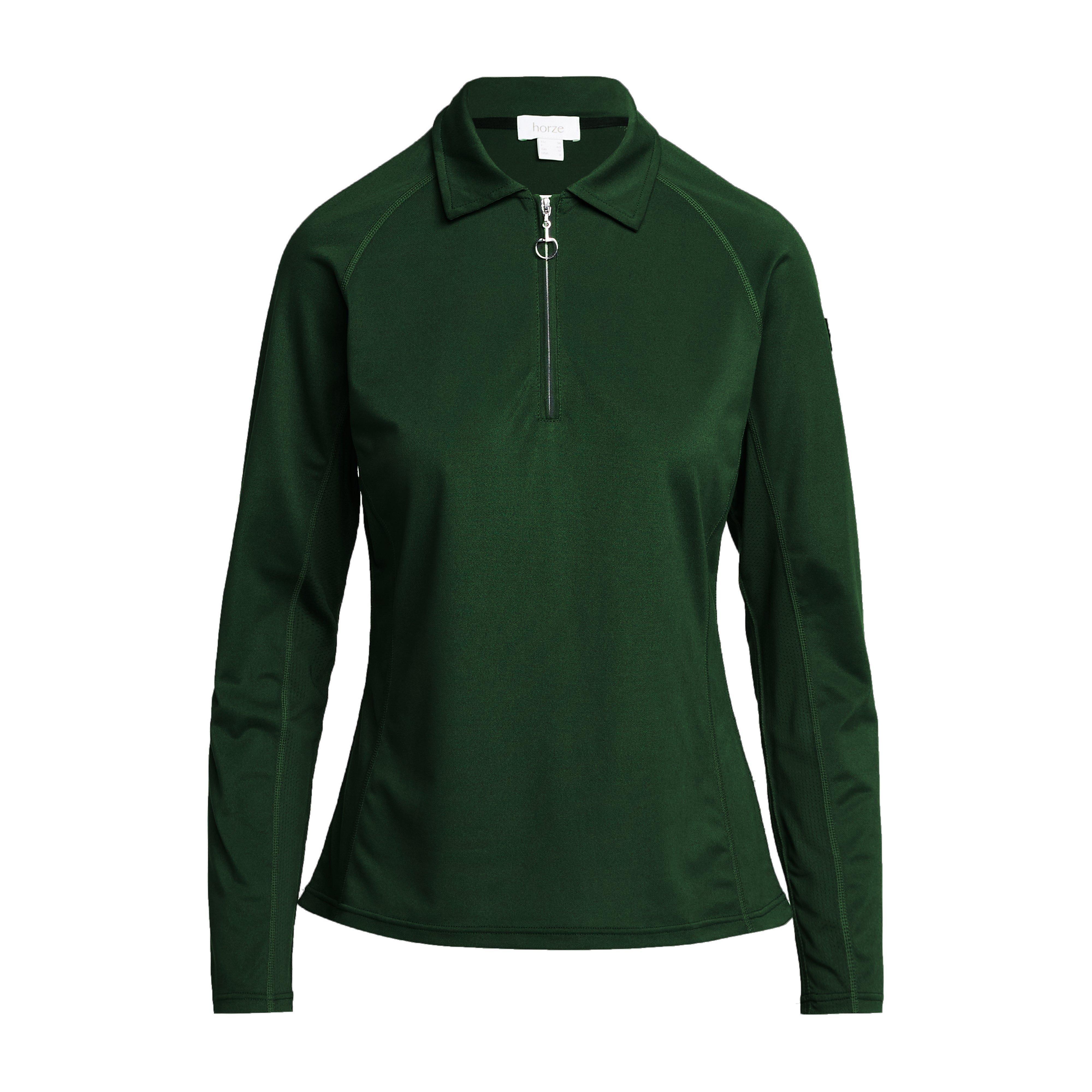 Womens Tiana Pique Long Sleeve Polo Shirt Mountain View Green