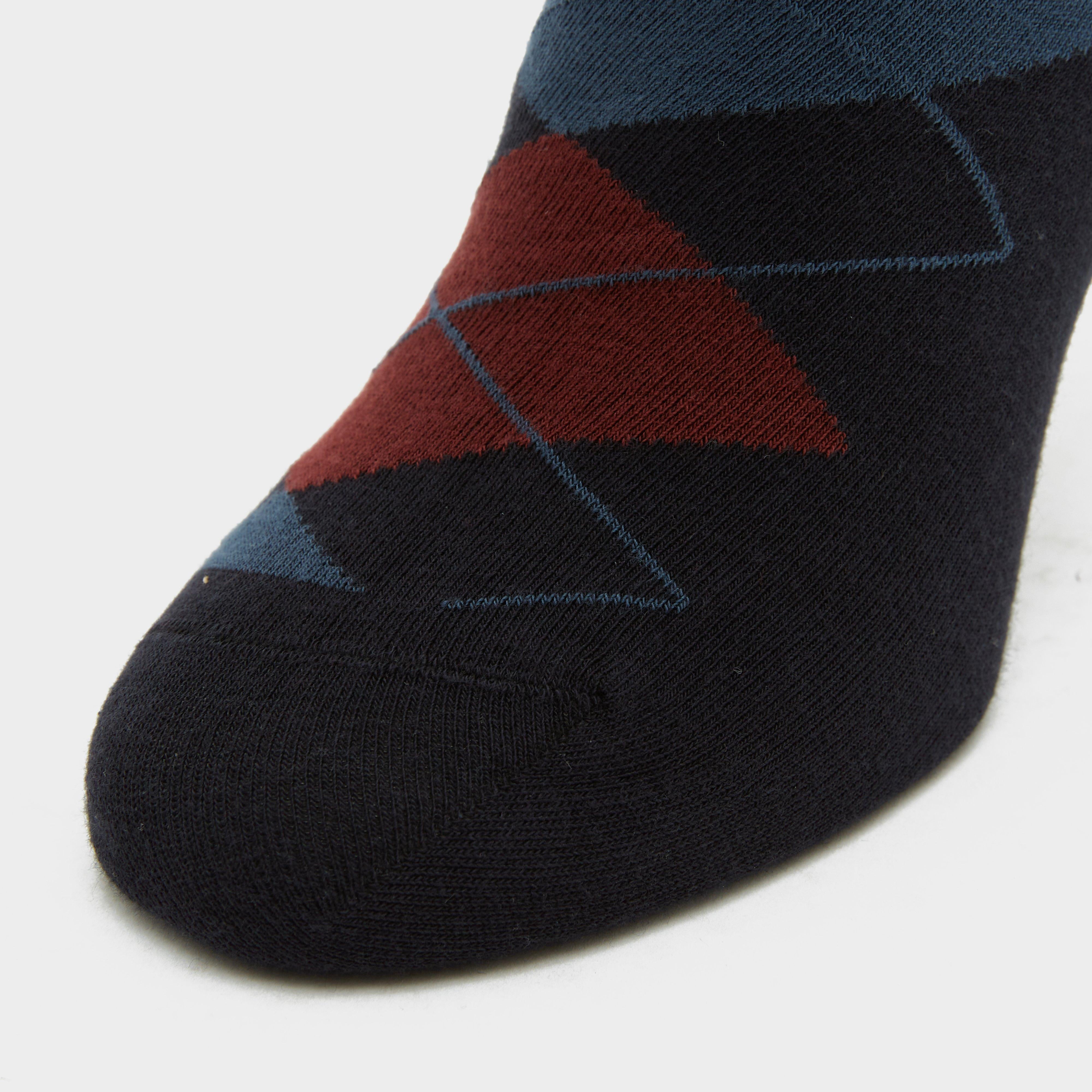 Womens Alana Check Riding Socks Dark Navy/Burgundy Red Mahogany