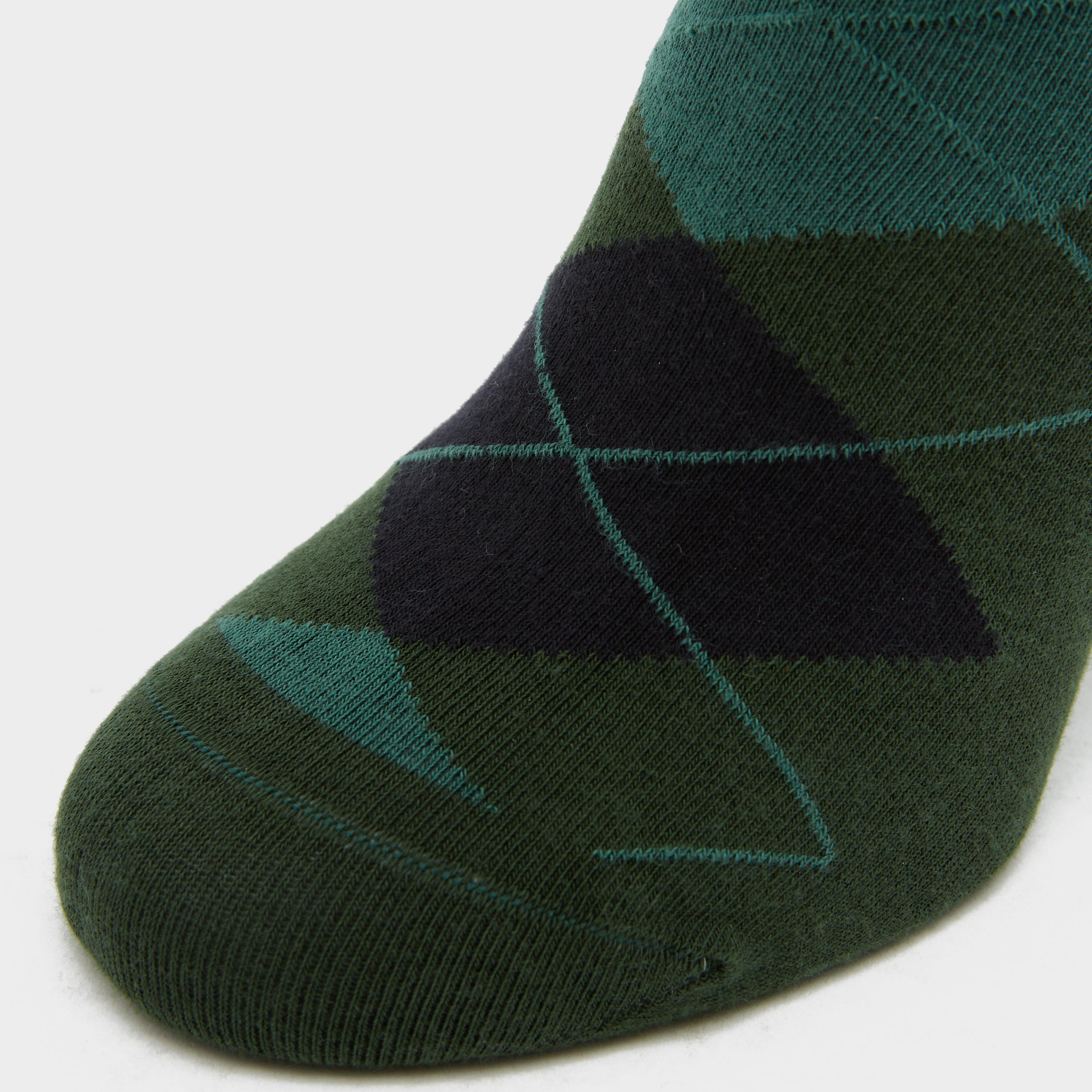 Womens Alana Check Riding Socks Mountain View Green/Dark Navy