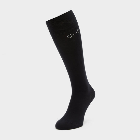 Womens Crystal Detail Knee Socks Dark Navy