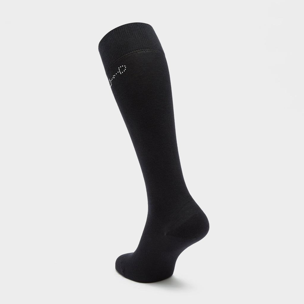 Womens Crystal Detail Knee Socks Dark Navy