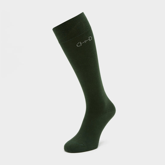 Womens Crystal Detail Knee Socks Mountain View Green