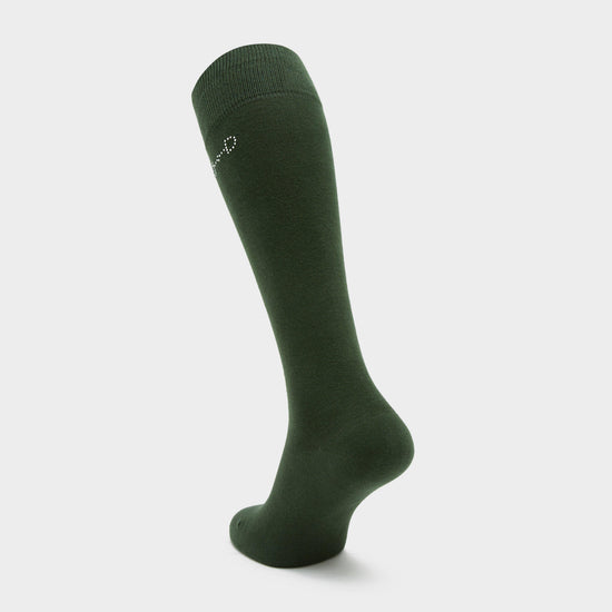 Womens Crystal Detail Knee Socks Mountain View Green