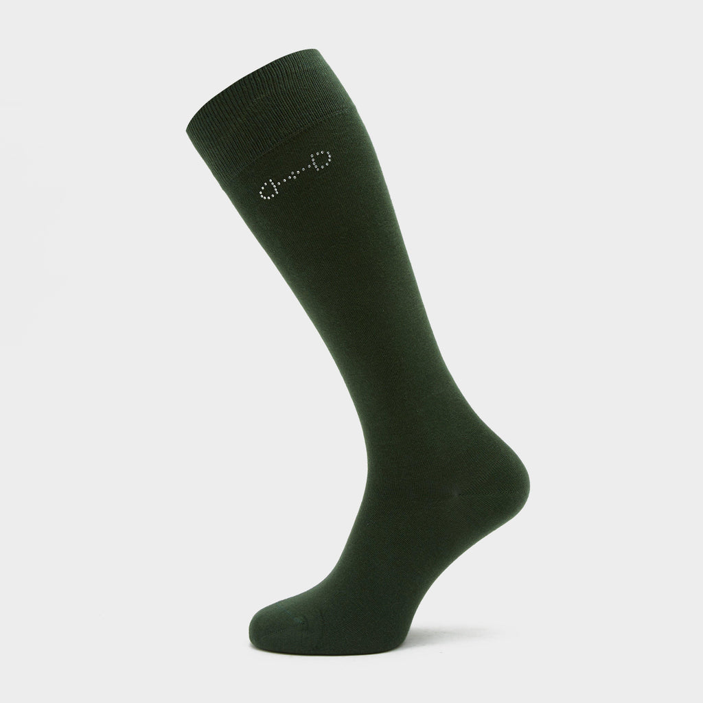 Womens Crystal Detail Knee Socks Mountain View Green