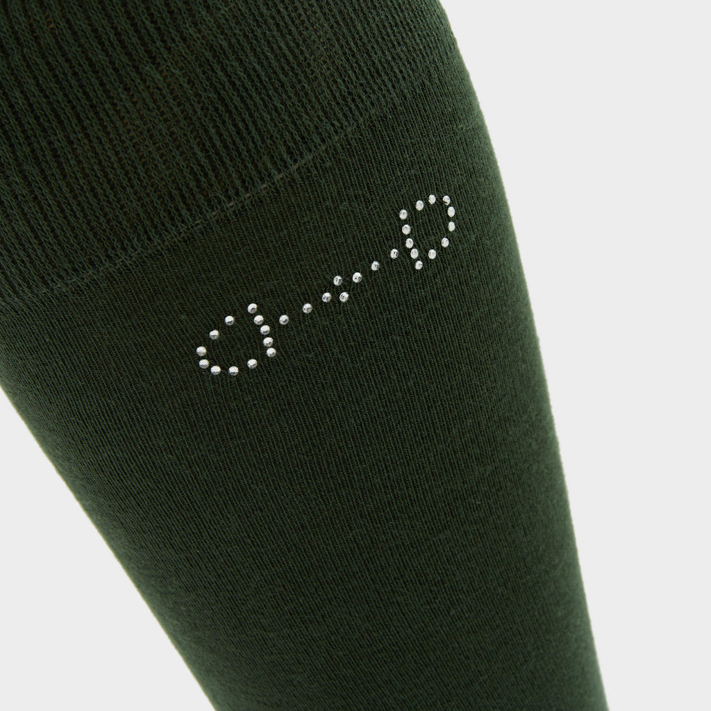 Womens Crystal Detail Knee Socks Mountain View Green