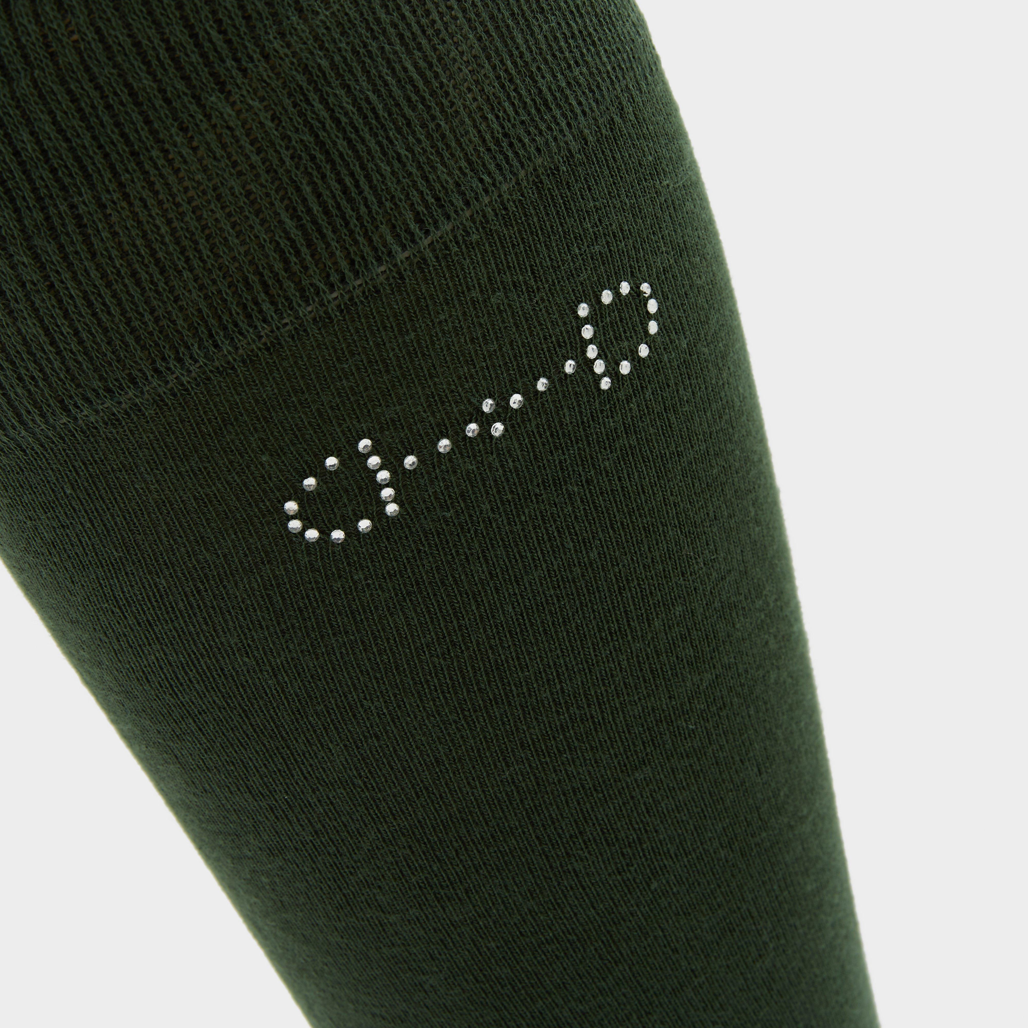 Womens Crystal Detail Knee Socks Mountain View Green