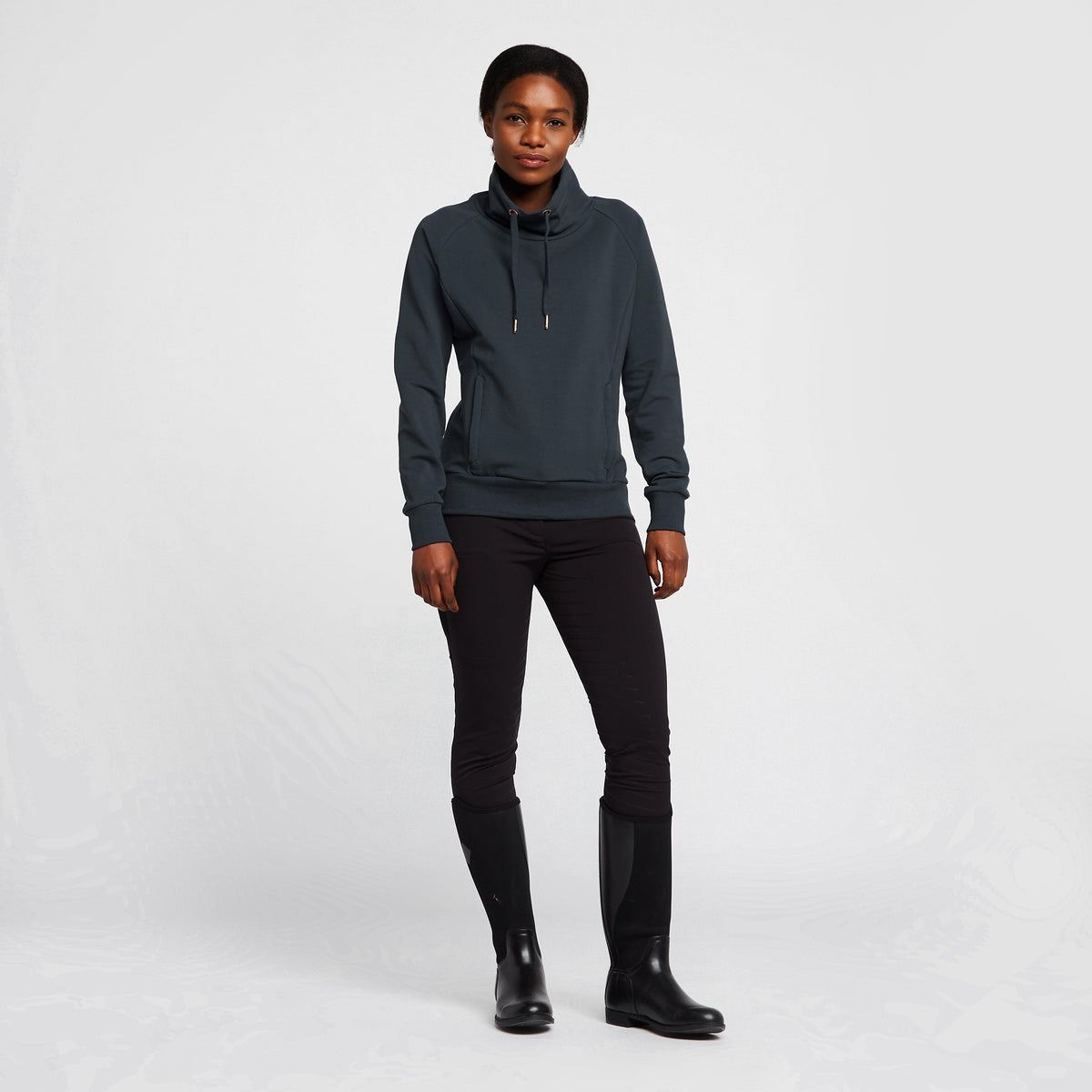 Womens Organic Remy Cotton Sweatshirt Obscure Night Blue