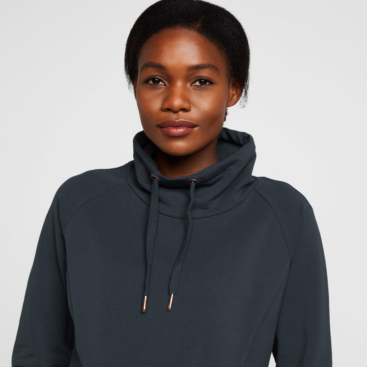 Womens Organic Remy Cotton Sweatshirt Obscure Night Blue