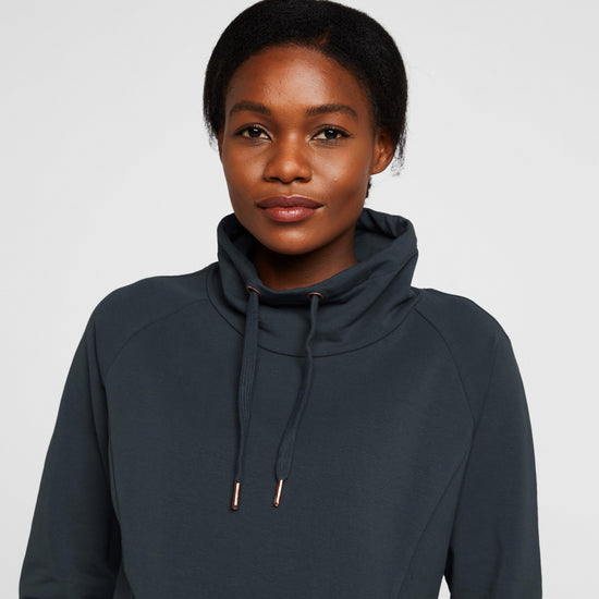 Womens Organic Remy Cotton Sweatshirt Obscure Night Blue