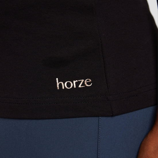 Womens Organic Lia Cotton Polo Shirt Black