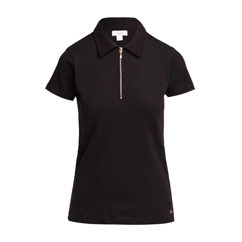 Womens Organic Lia Cotton Polo Shirt Black