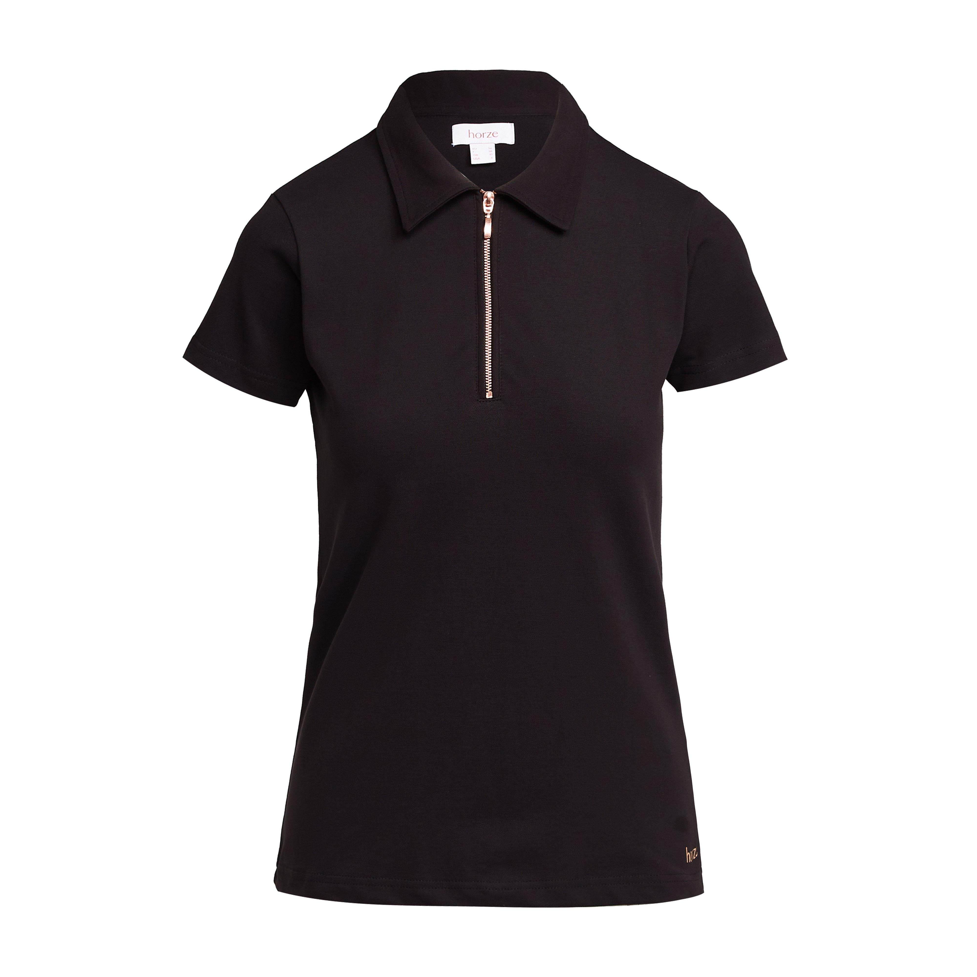 Womens Organic Lia Cotton Polo Shirt Black