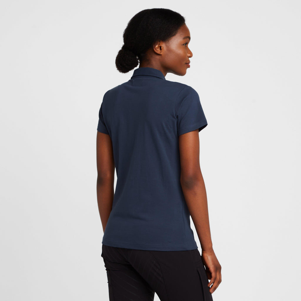 Womens Lia Organic Cotton Polo Shirt Obscure Night Blue