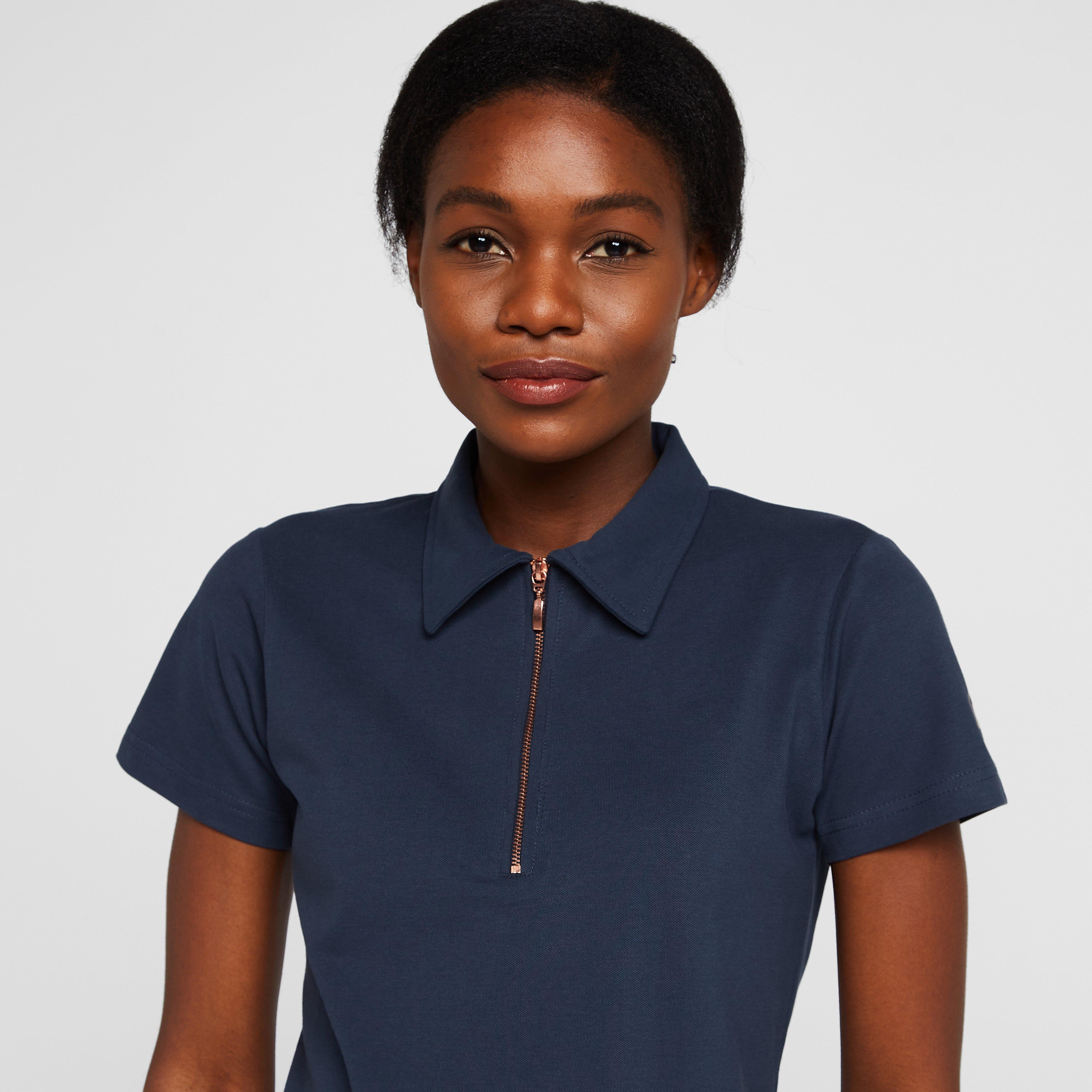 Womens Lia Organic Cotton Polo Shirt Obscure Night Blue