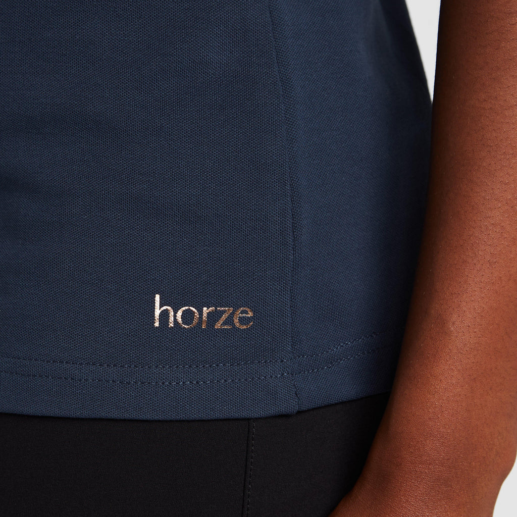 Womens Lia Organic Cotton Polo Shirt Obscure Night Blue