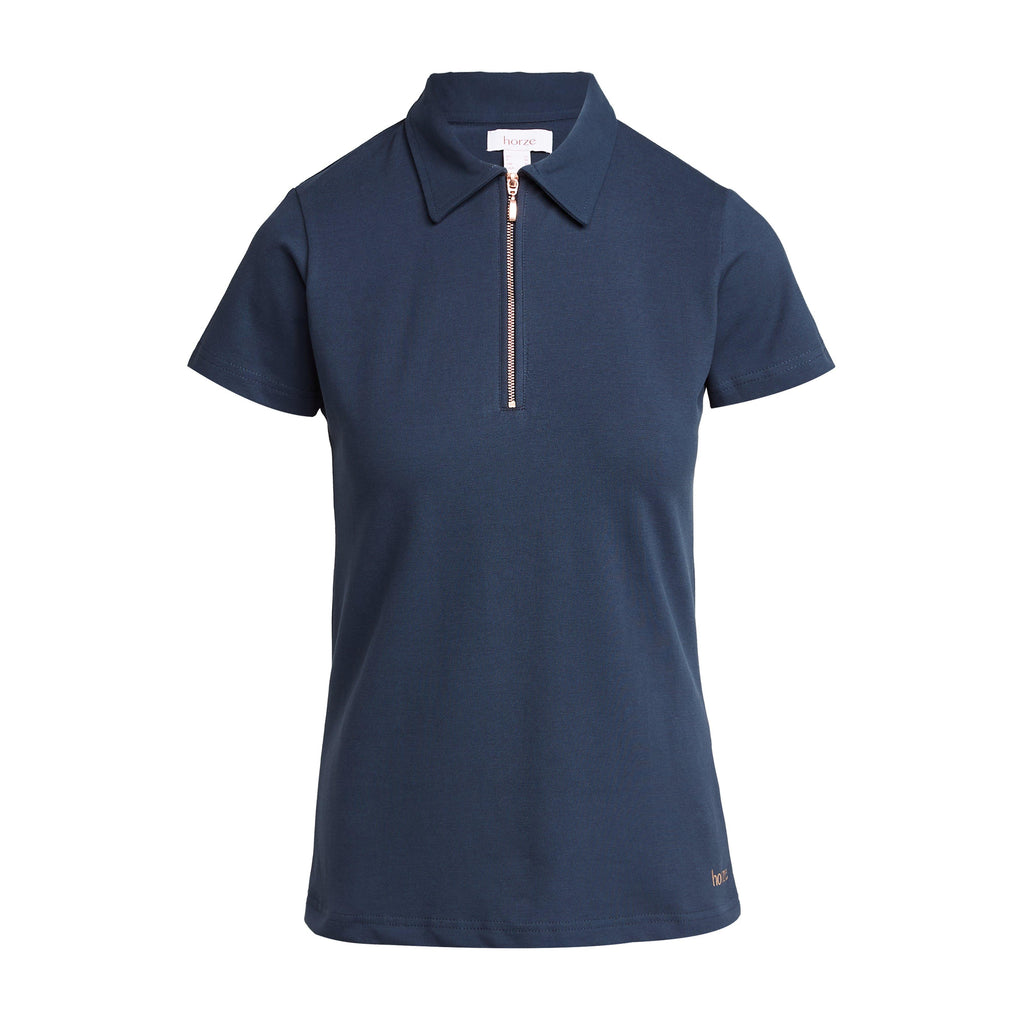 Womens Lia Organic Cotton Polo Shirt Obscure Night Blue
