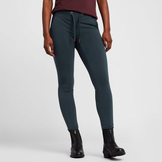 Womens Organic Remy Cotton Riding Tights Obscure Night Blue