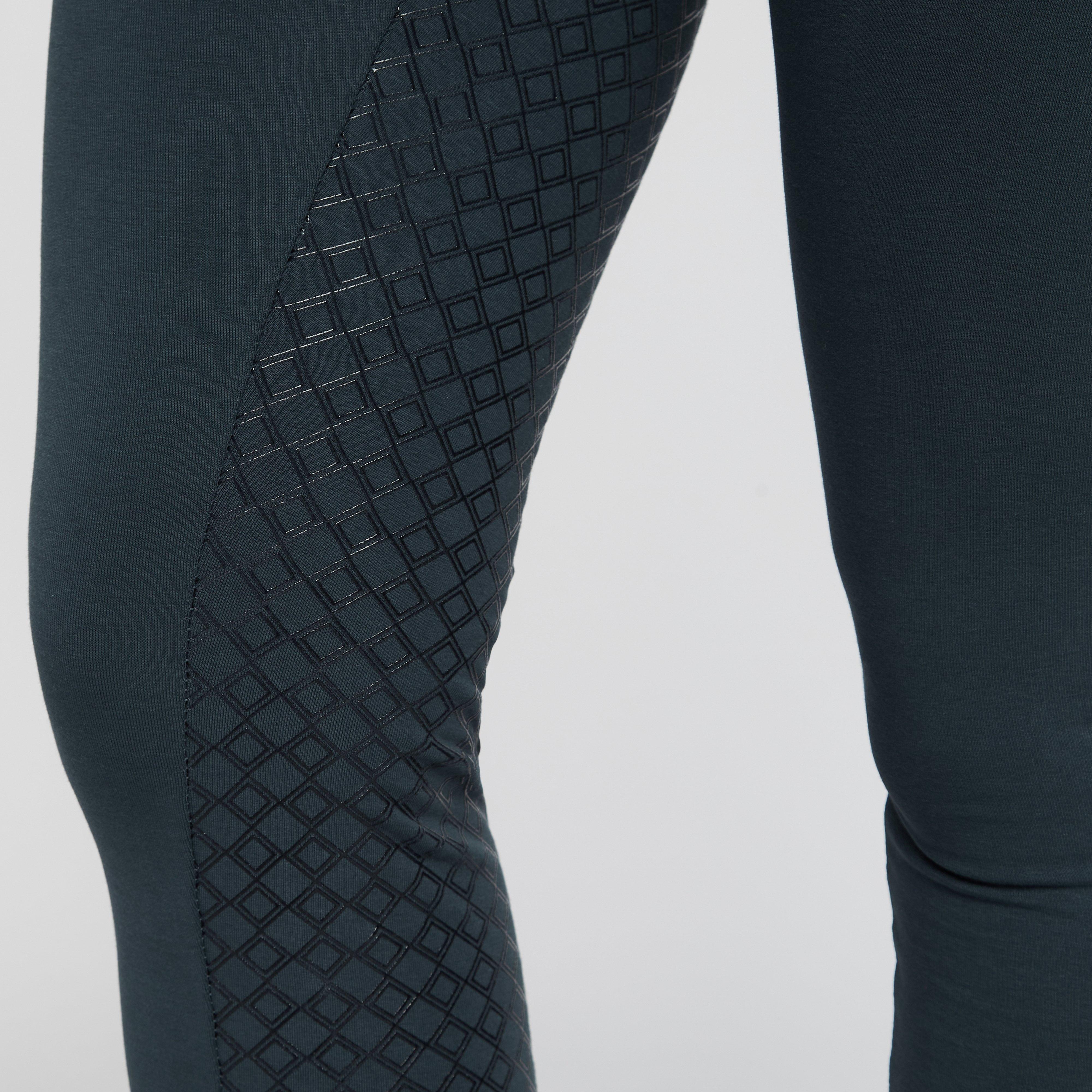 Womens Organic Remy Cotton Riding Tights Obscure Night Blue