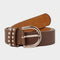 Womens Leather Belt With Rose Gold Detailing Bison Dark Brown