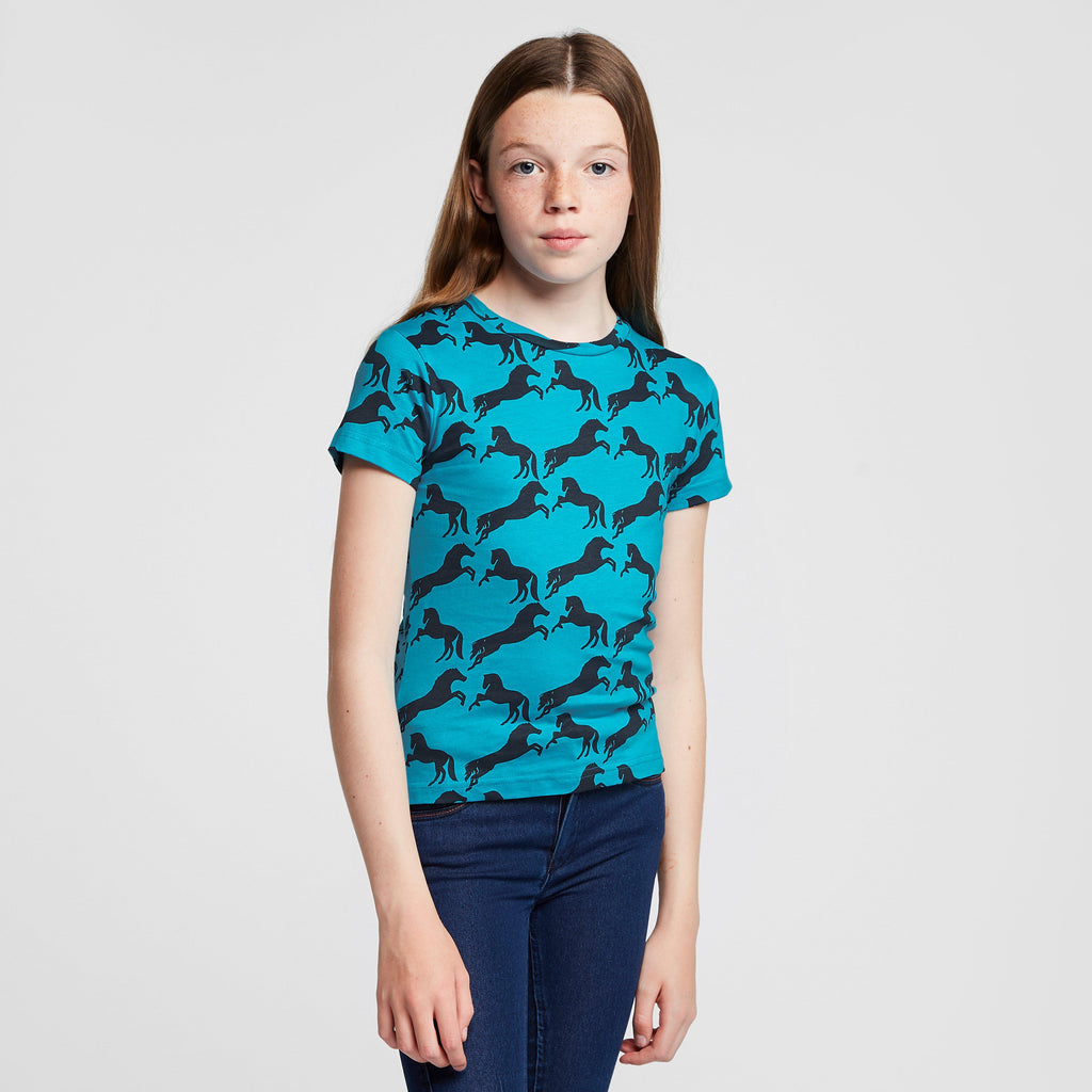 Childs Organic Micky Printed Cotton T-Shirt Hawaiian Blue