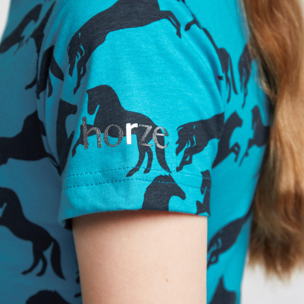 Childs Organic Micky Printed Cotton T-Shirt Hawaiian Blue