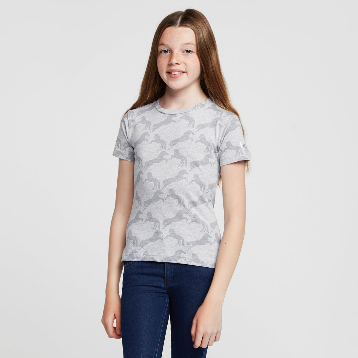 Childs Organic Micky Printed Cotton T-Shirt Ash Grey