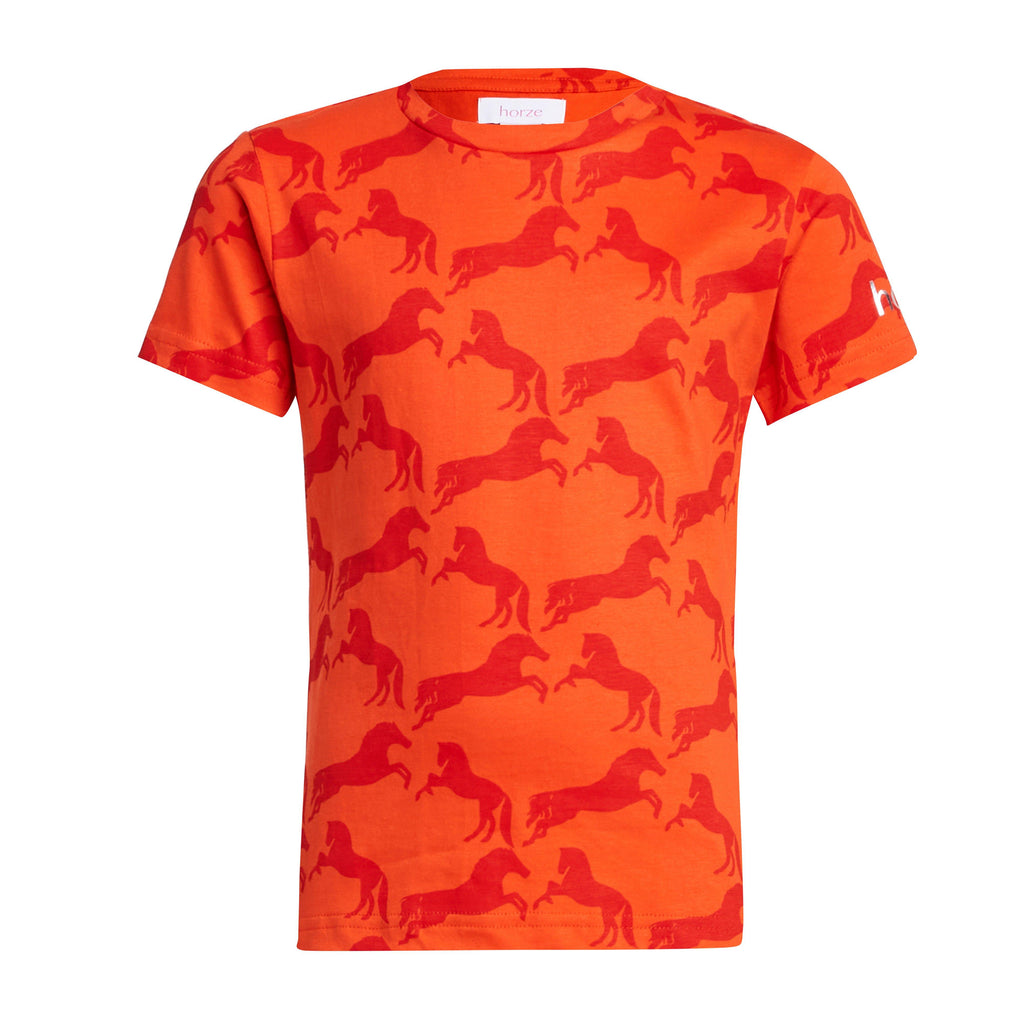 Childs Organic Micky Printed Cotton T-Shirt Mandarine Orange