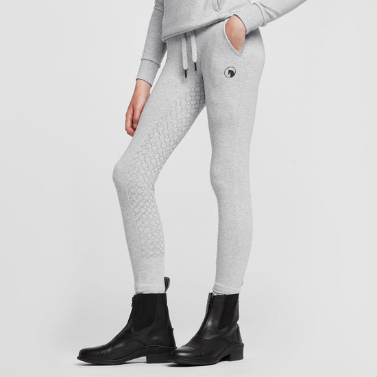 Childs Organic Emmie Cotton Silicone Full Seat Riding Tights Ash Grey