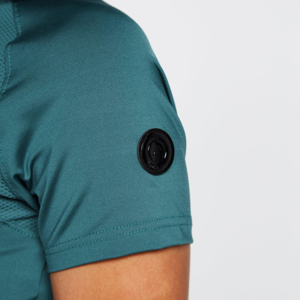 Womens Mia Short Sleeved Training Shirt Storm Green