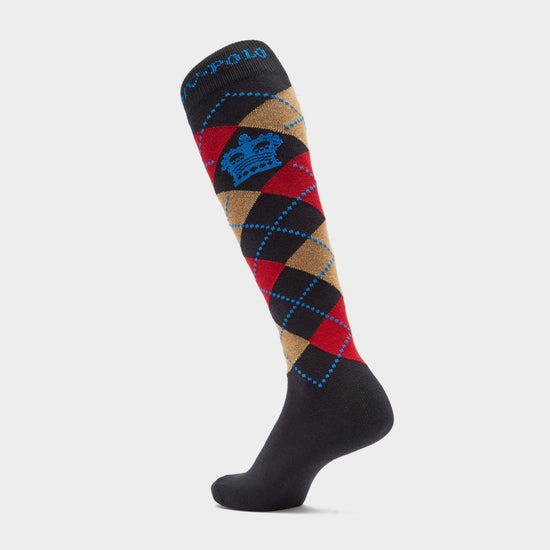 Argyle Socks Black/Red/Gold