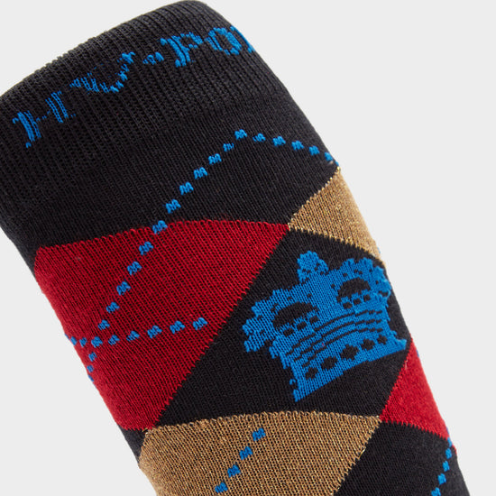 Argyle Socks Black/Red/Gold