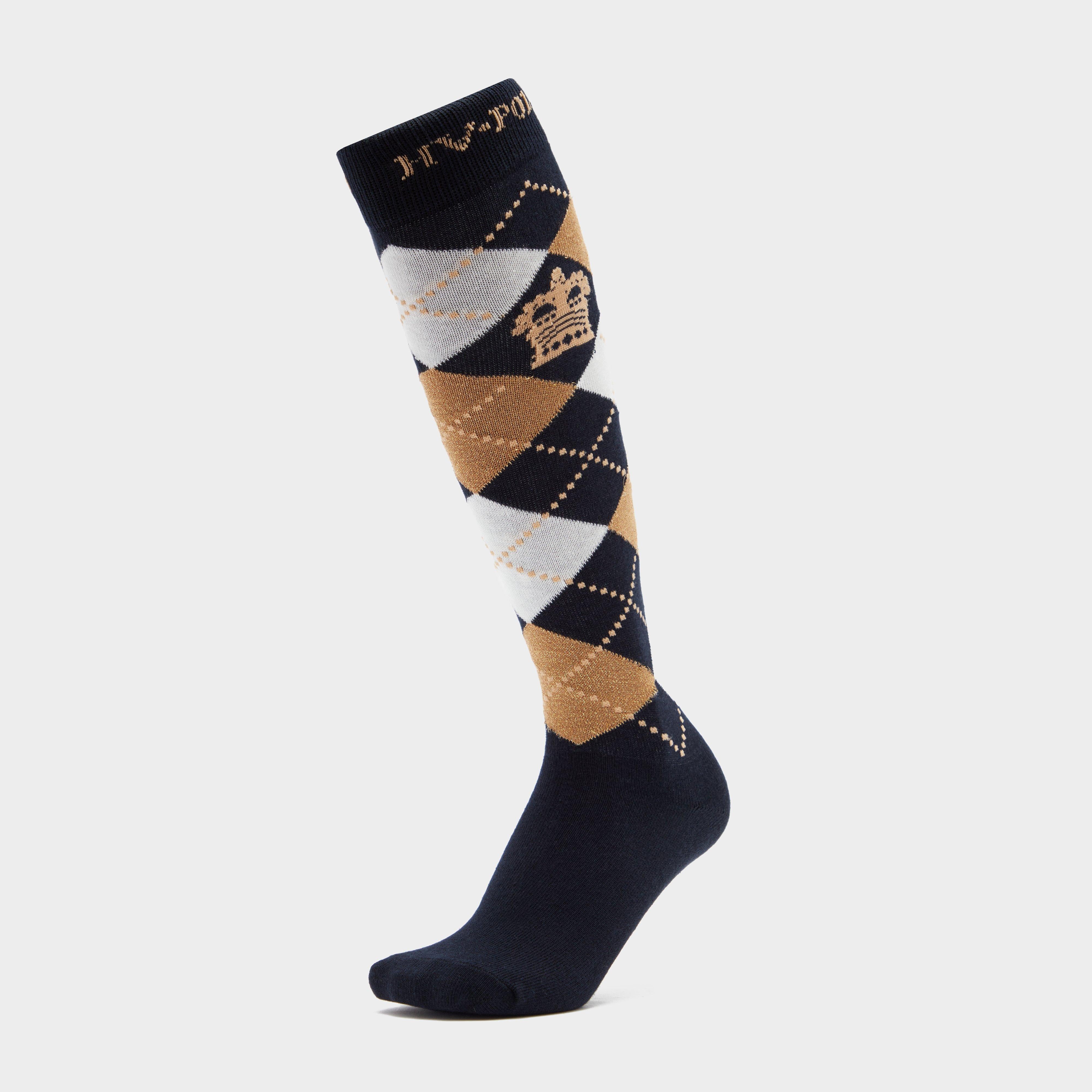 Argyle Socks Navy/Sand/Gold