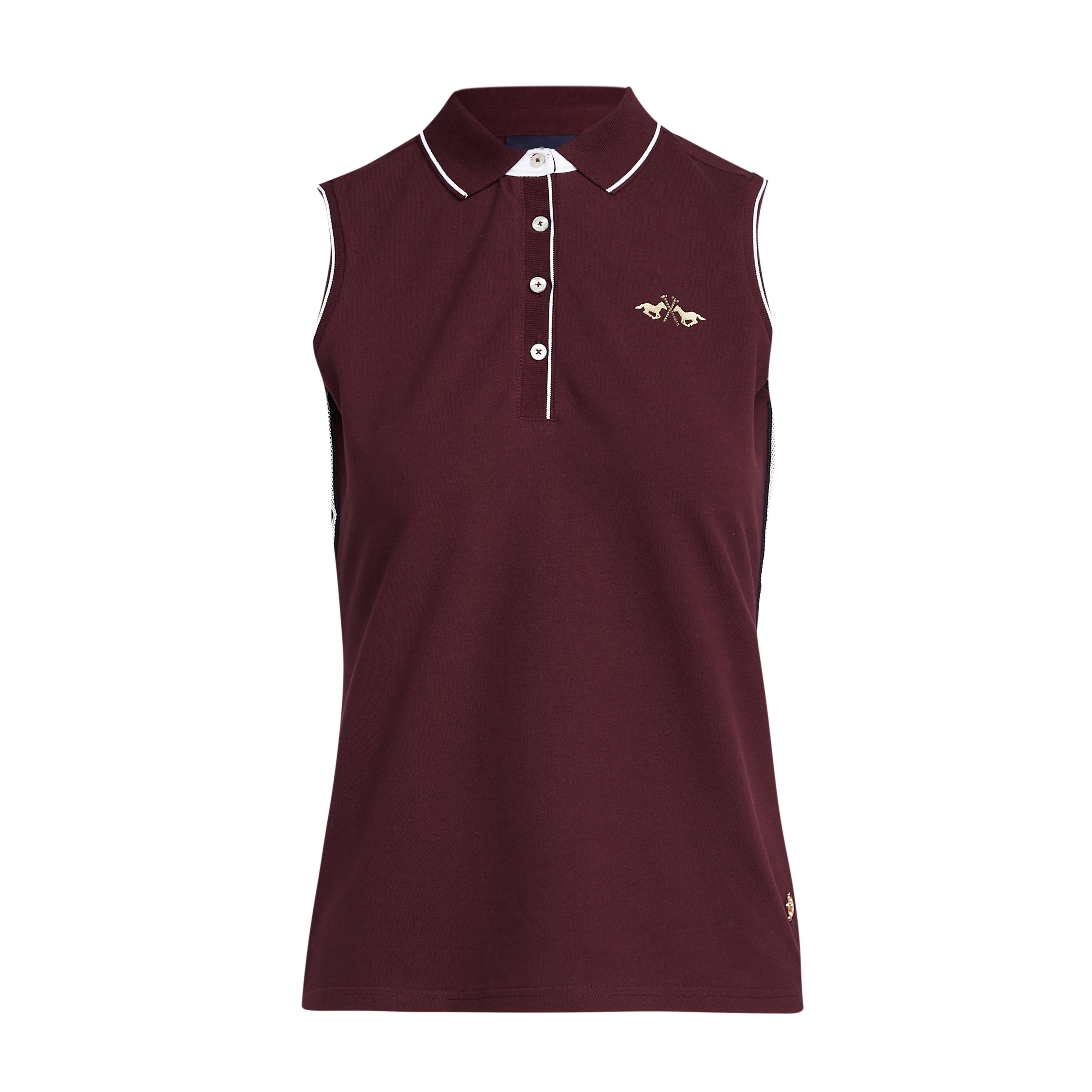 Womens Lia Sleeveless Polo Shirt Dark Berry