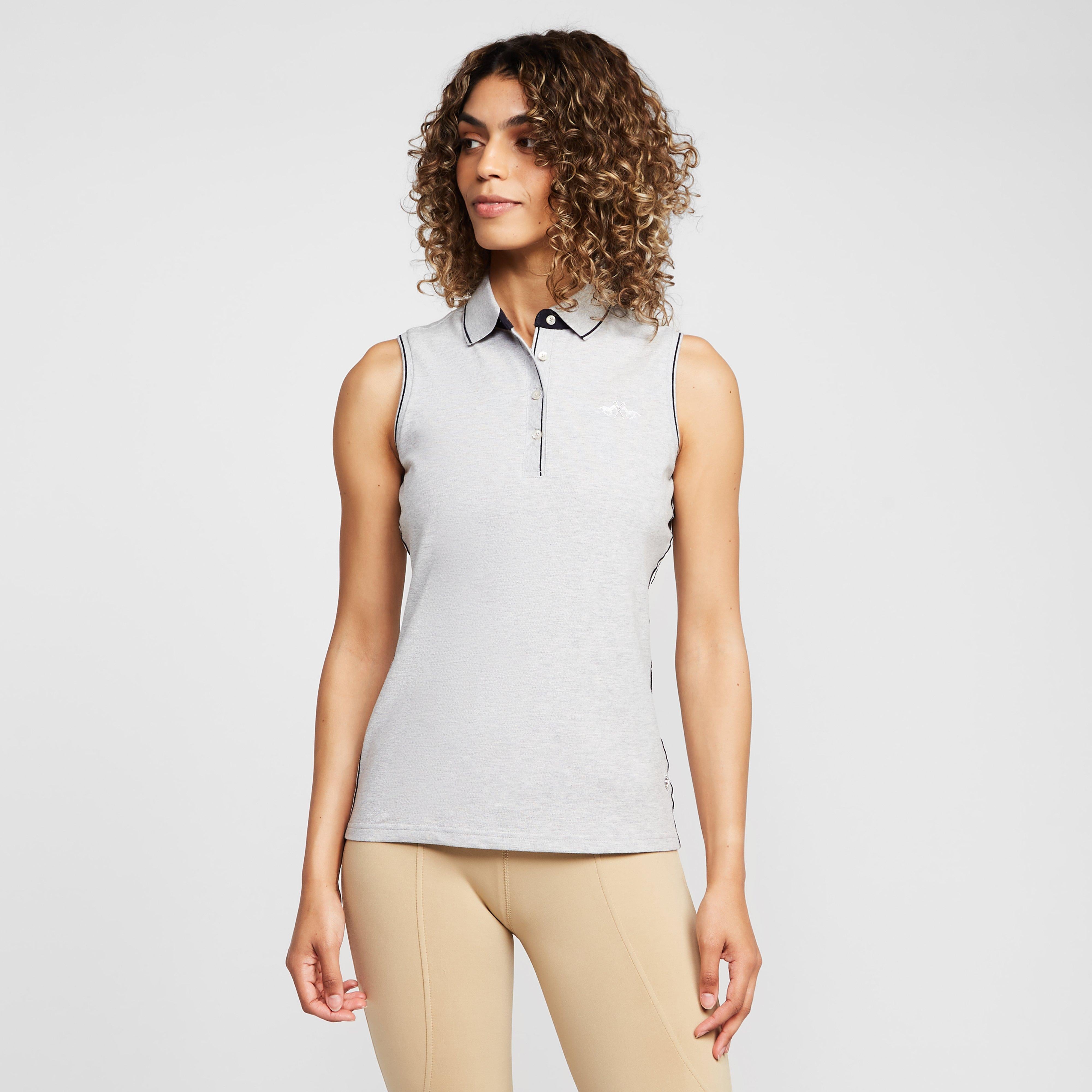 Womens Lia Sleeveless Polo Shirt Grey Heather