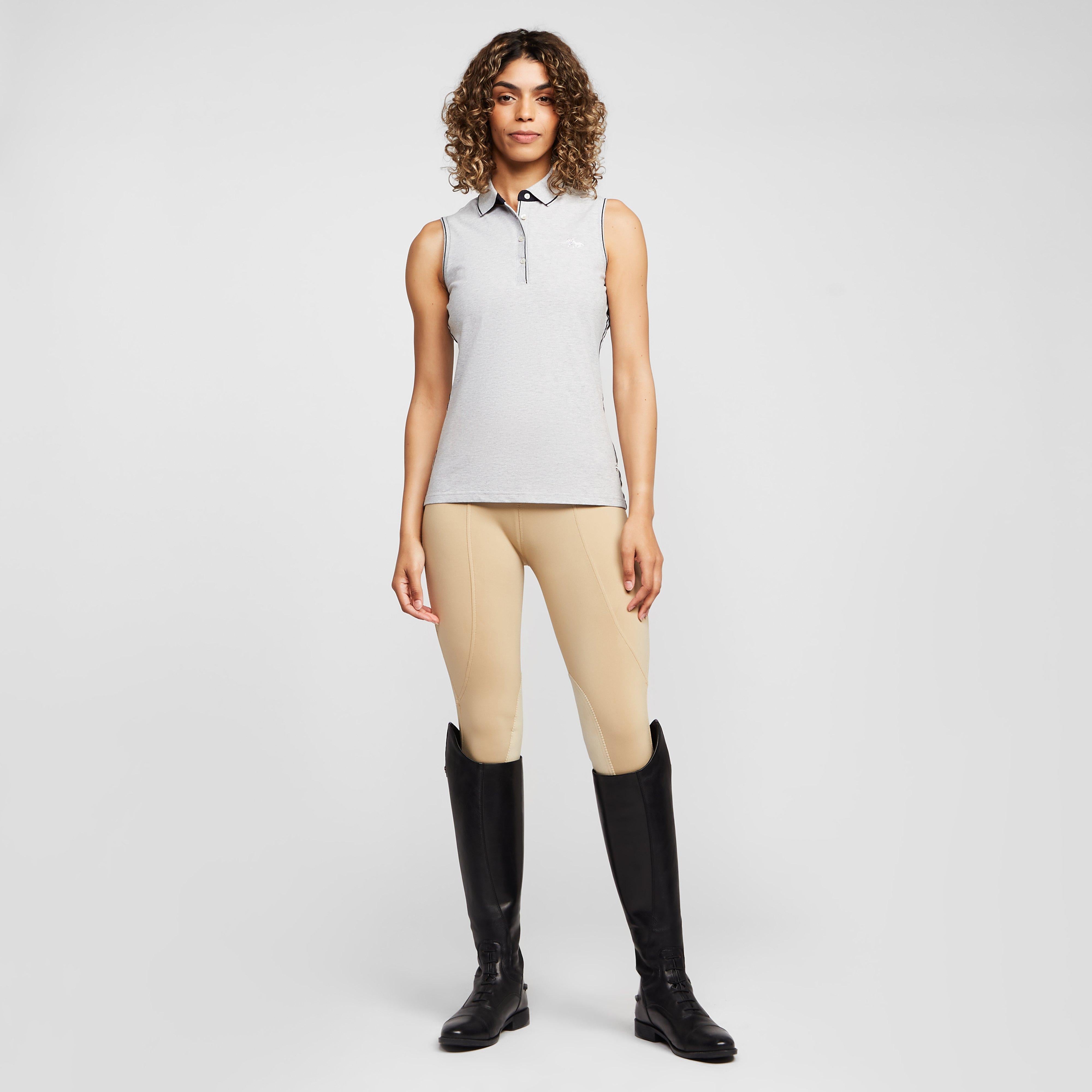Womens Lia Sleeveless Polo Shirt Grey Heather
