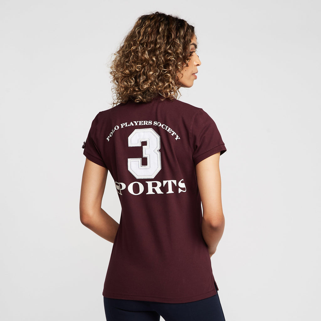 Womens Favouritas EQ Polo Shirt Deep Berry Red