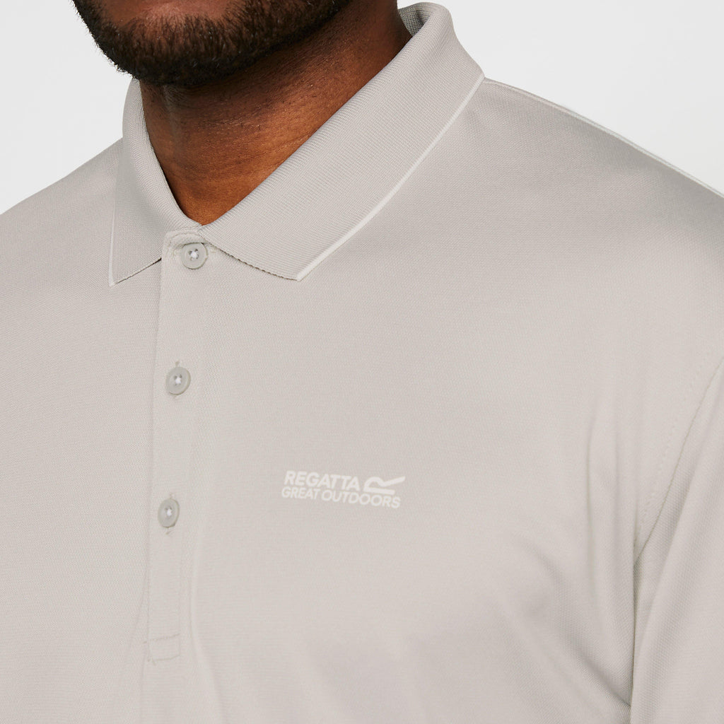 Mens Maverick V Active Polo Shirt Silver Grey