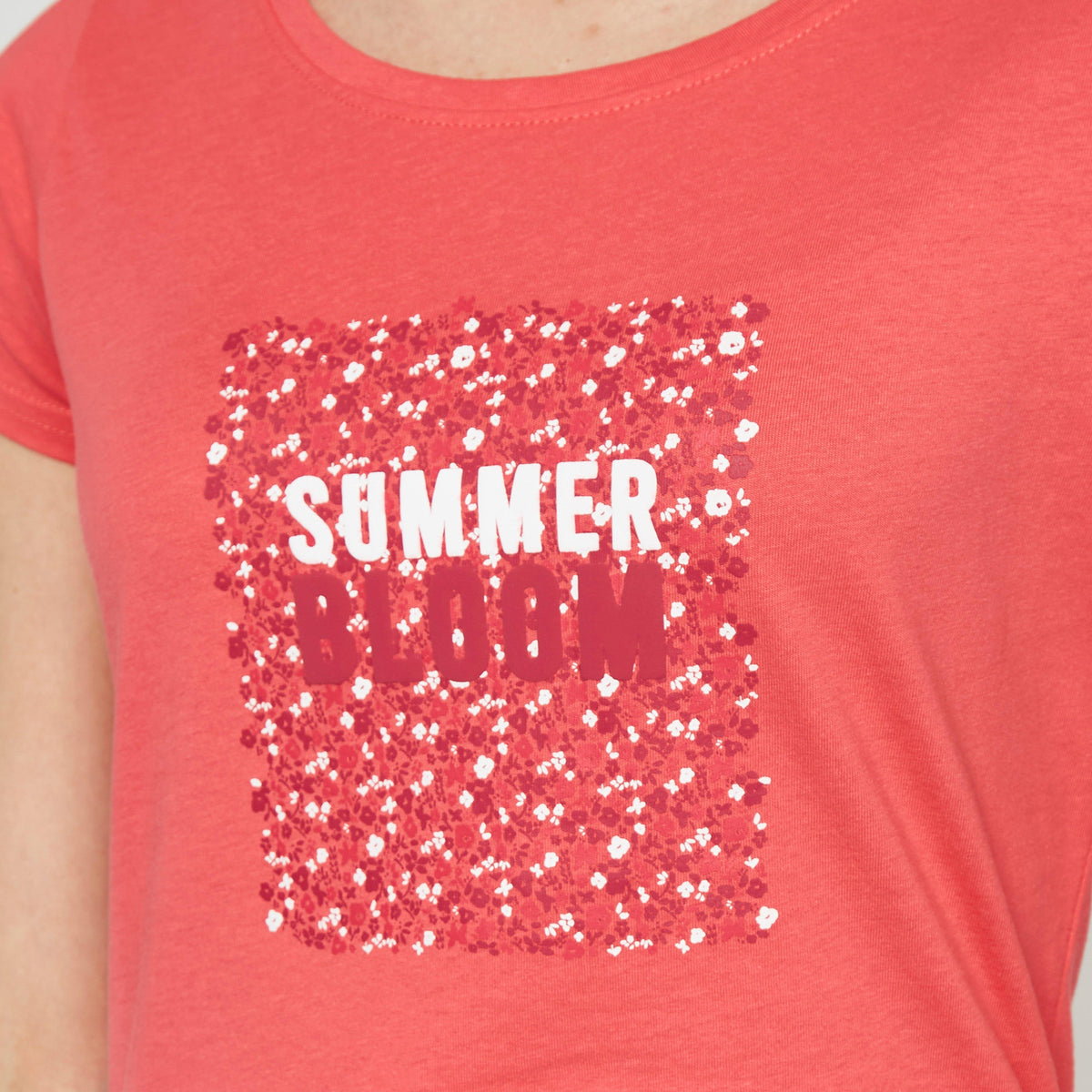 Womens Breezed II Print T-Shirt Tropical Pink